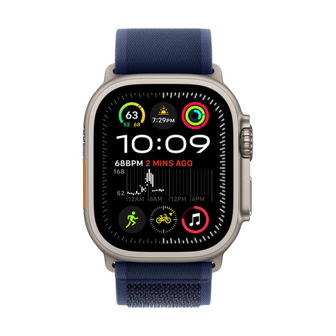 Apple Watch 49mm Trail-Loop, blau - S/M - Gehäusefarbe natur