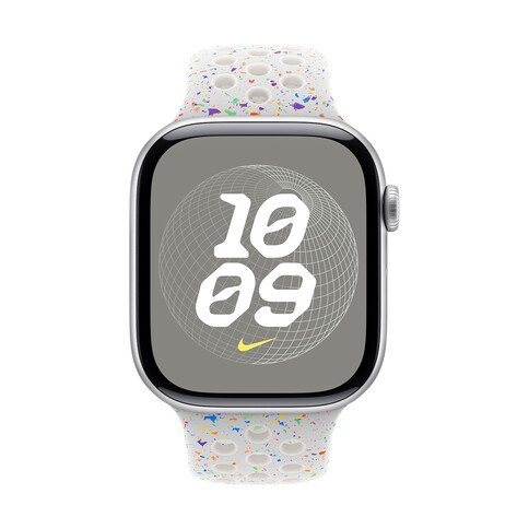 Apple Watch 46mm Nike Sportarmband, pure platinum - M/L