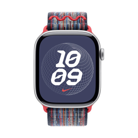 Apple Watch 46mm Nike Sport Loop, blau/rot