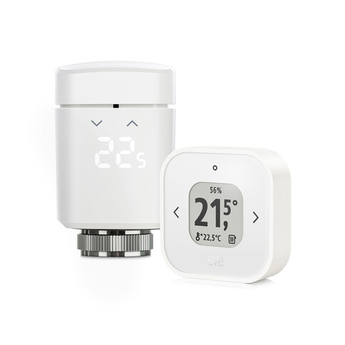 Eve Thermo Raumkomfort-Set für Apple Home, 1 Eve Thermo + 1 Eve Thermo Control