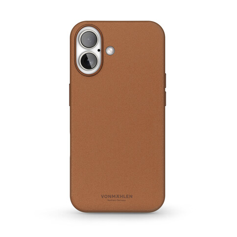 Vonmählen Kunstleder-Case für iPhone 16 Plus, braun