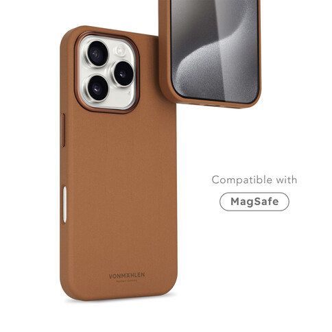 Vonmählen Kunstleder-Case für iPhone 16 Pro Max, braun