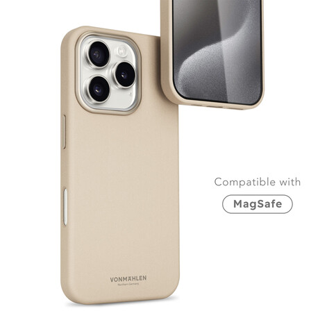 Vonmählen Kunstleder-Case für iPhone 16 Pro Max, beige