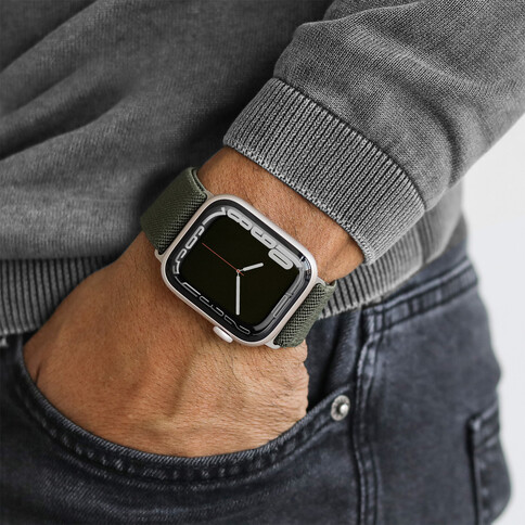 Vonmählen Classic Nylon-Armband für Apple Watch 38/40/41 mm, olivgrün