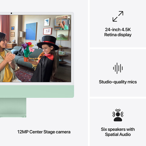 iMac 24&quot; mit 4.5K Retina Display, M4 Chip 8-Core CPU und 8-Core GPU, 16GB, 256GB SSD, grün