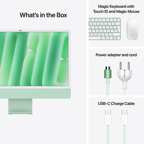 iMac 24&quot; mit 4.5K Retina Display, M4 Chip 8-Core CPU und 8-Core GPU, 16GB, 256GB SSD, grün