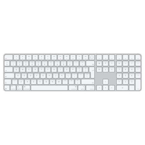 Apple Magic Keyboard mit Touch ID und Ziffernblock für Mac mit Apple Chip, weiße Tasten, Englisch International