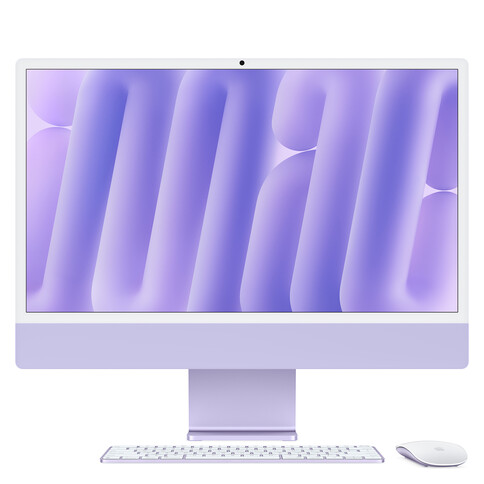 iMac 24&quot; mit 4.5K Retina Display, M4 Chip 10-Core CPU und 10-Core GPU, 16GB, 256GB SSD, violett