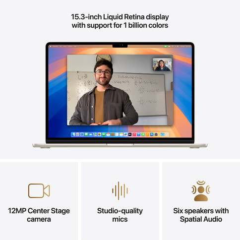 MacBook Air 15&quot; mit M4 Chip, 10-Core CPU und 10-Core GPU, 24GB, 512GB SSD, polarstern