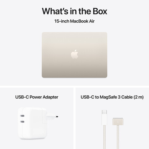 MacBook Air 15&quot; mit M4 Chip, 10-Core CPU und 10-Core GPU, 24GB, 512GB SSD, polarstern