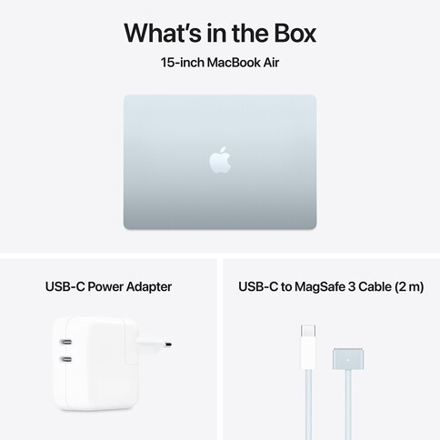 MacBook Air 15&quot; mit M4 Chip, 10-Core CPU und 10-Core GPU, 16GB, 512GB SSD, himmelblau
