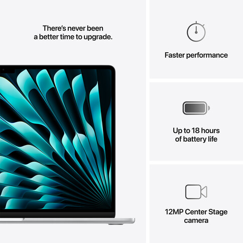 MacBook Air 15&quot; mit M4 Chip, 10-Core CPU und 10-Core GPU, 16GB, 256GB SSD, silber