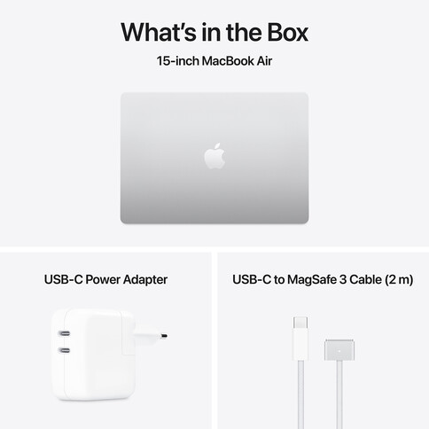 MacBook Air 15&quot; mit M4 Chip, 10-Core CPU und 10-Core GPU, 16GB, 256GB SSD, silber