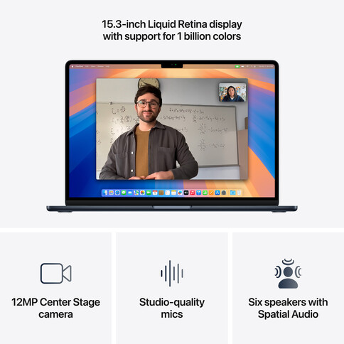 MacBook Air 15&quot; mit M4 Chip, 10-Core CPU und 10-Core GPU, 16GB, 256GB SSD, mitternacht
