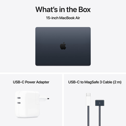 MacBook Air 15&quot; mit M4 Chip, 10-Core CPU und 10-Core GPU, 16GB, 256GB SSD, mitternacht