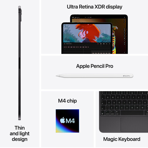 Apple iPad Pro 13&quot; Wi-Fi mit Standardglas, 256GB, space schwarz