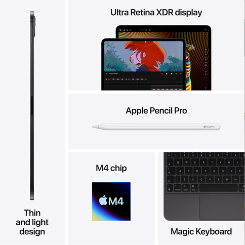 Apple iPad Pro 13&quot; Wi-Fi mit Nanotexturglas, 1TB, silber